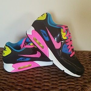 Nike | Shoes | Nike Air Max 9 Black Suede Neon Yellow Pink Blue | Poshmark